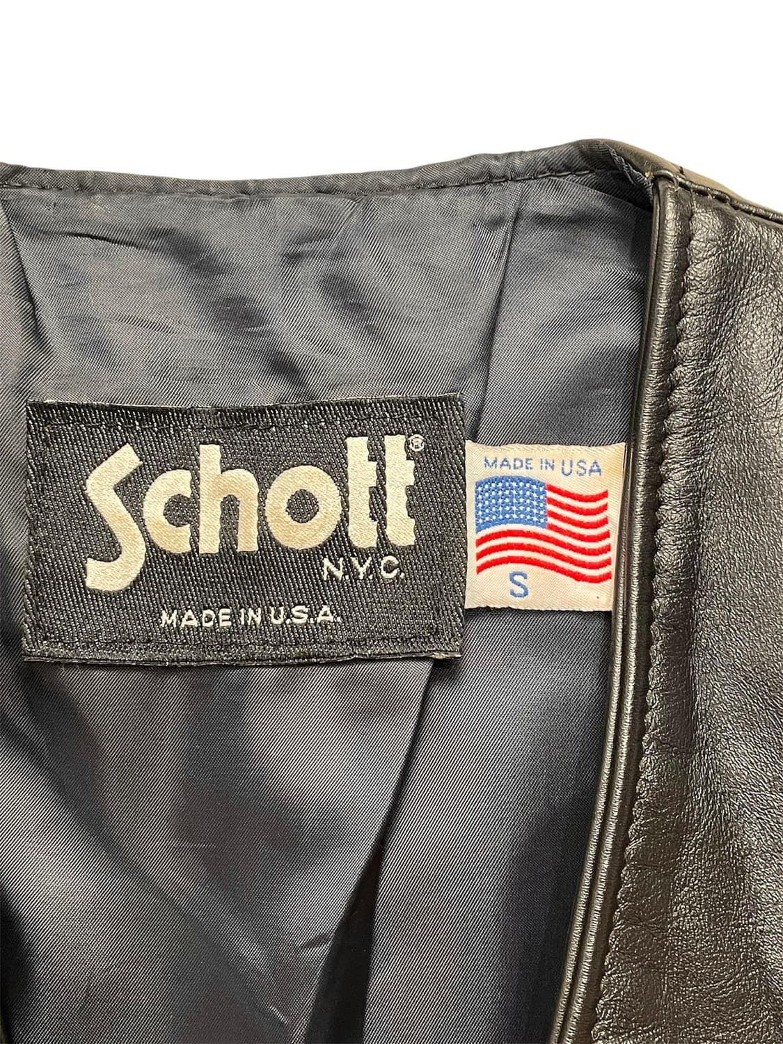 Schott 남성 가죽 베스트 상품이미지4