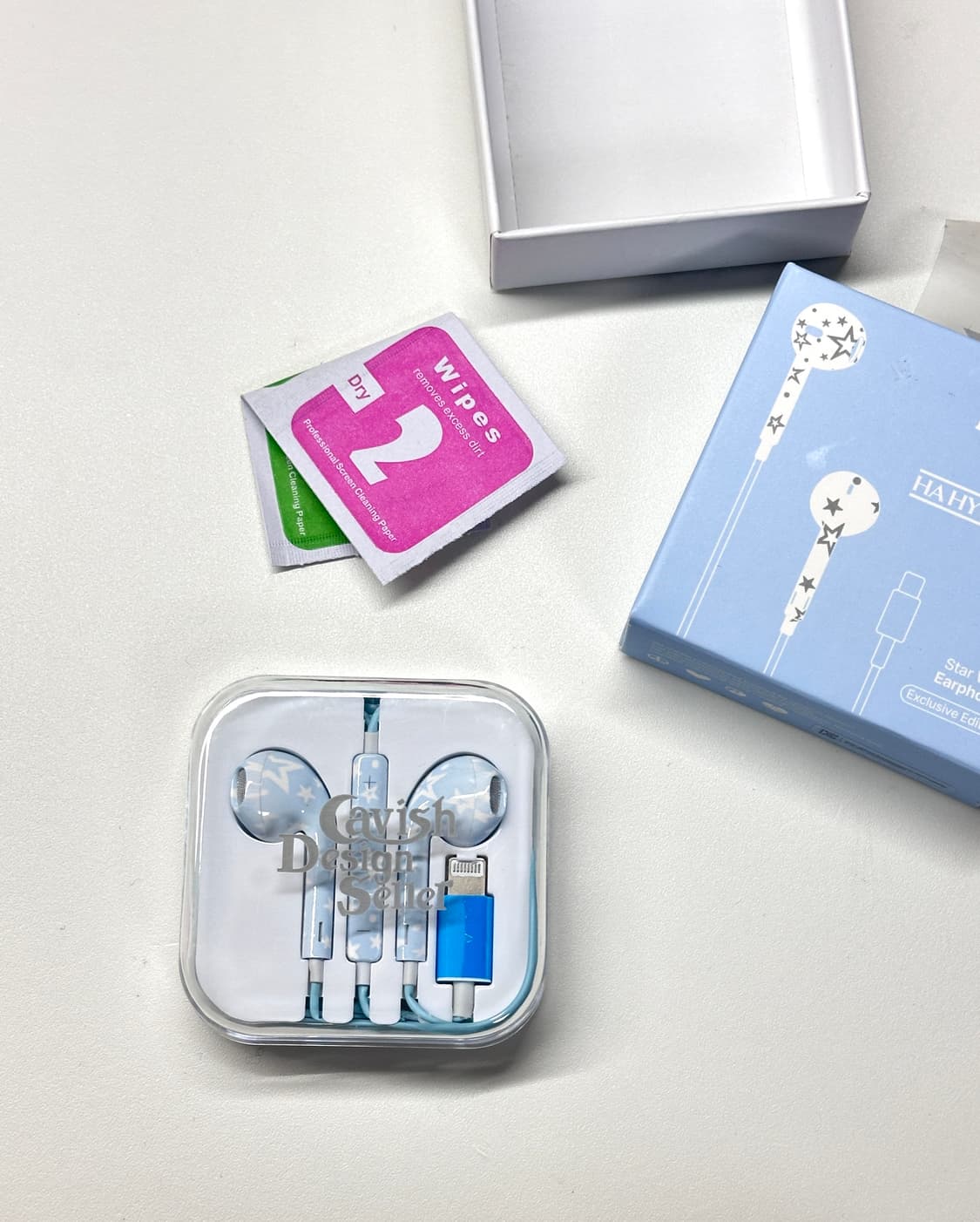 카비시x하현상 이어폰 c타입 블루 단순개봉 새상품(포카o) 상품이미지3