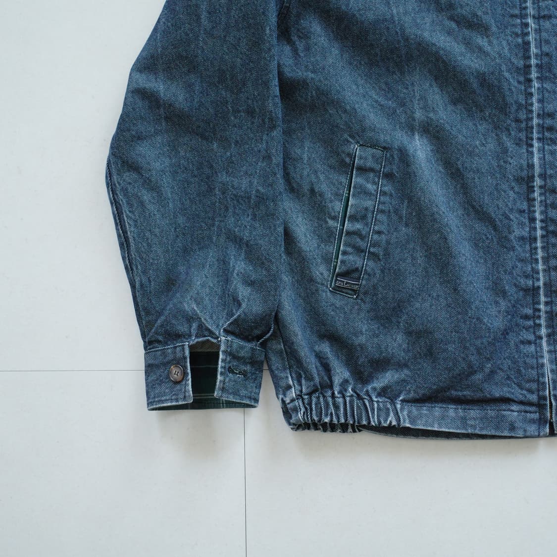 90s 폴로 랄프로렌 데님 해링턴 자켓 (체크 라이닝) 상품이미지3