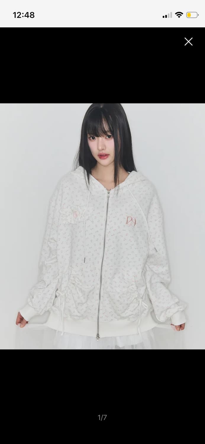 일리고 퓨어 프릴 후드 집업 플라워 상품이미지1