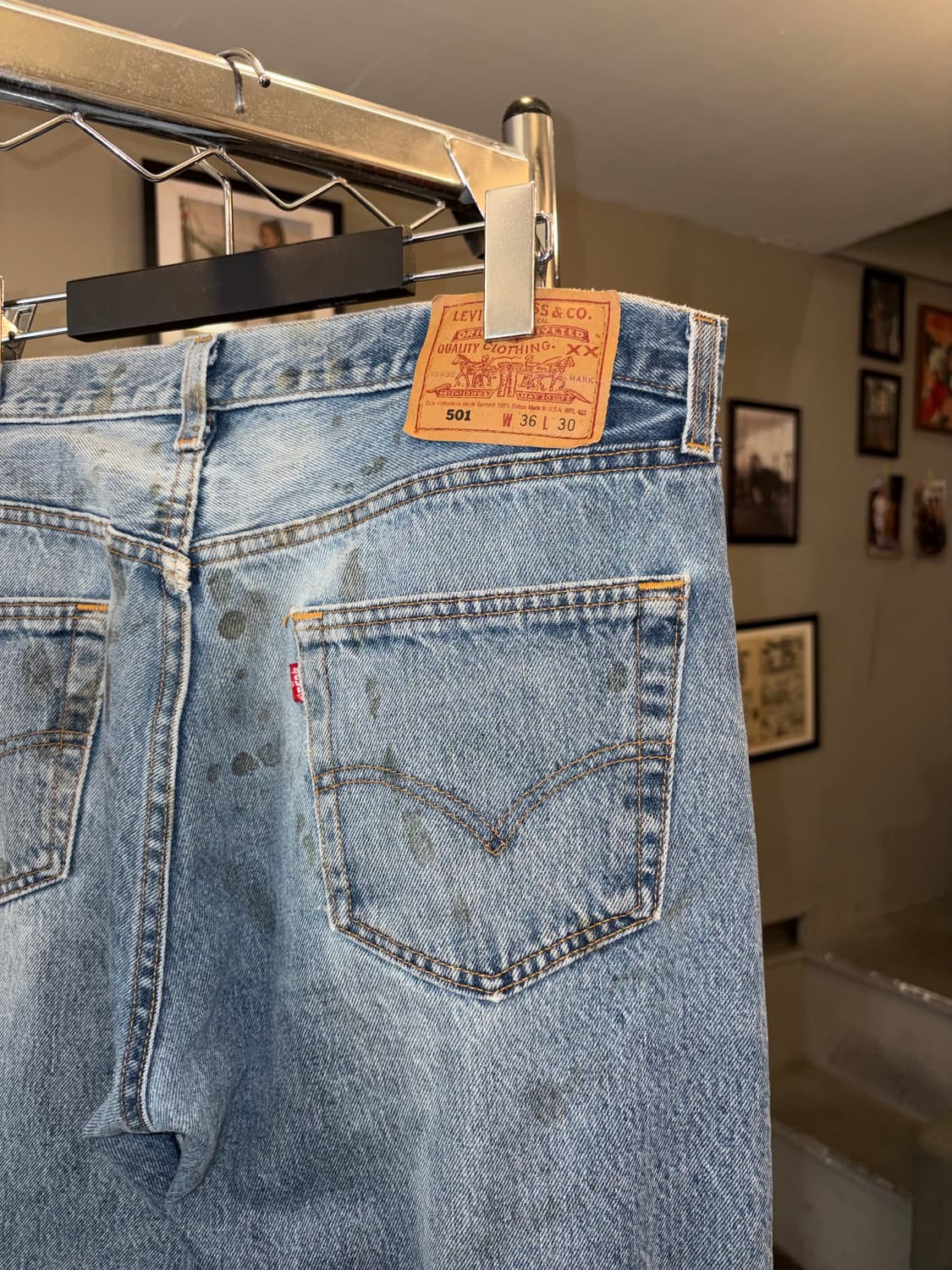90’s Levi’s 501 USA denim hard washed 상품이미지9