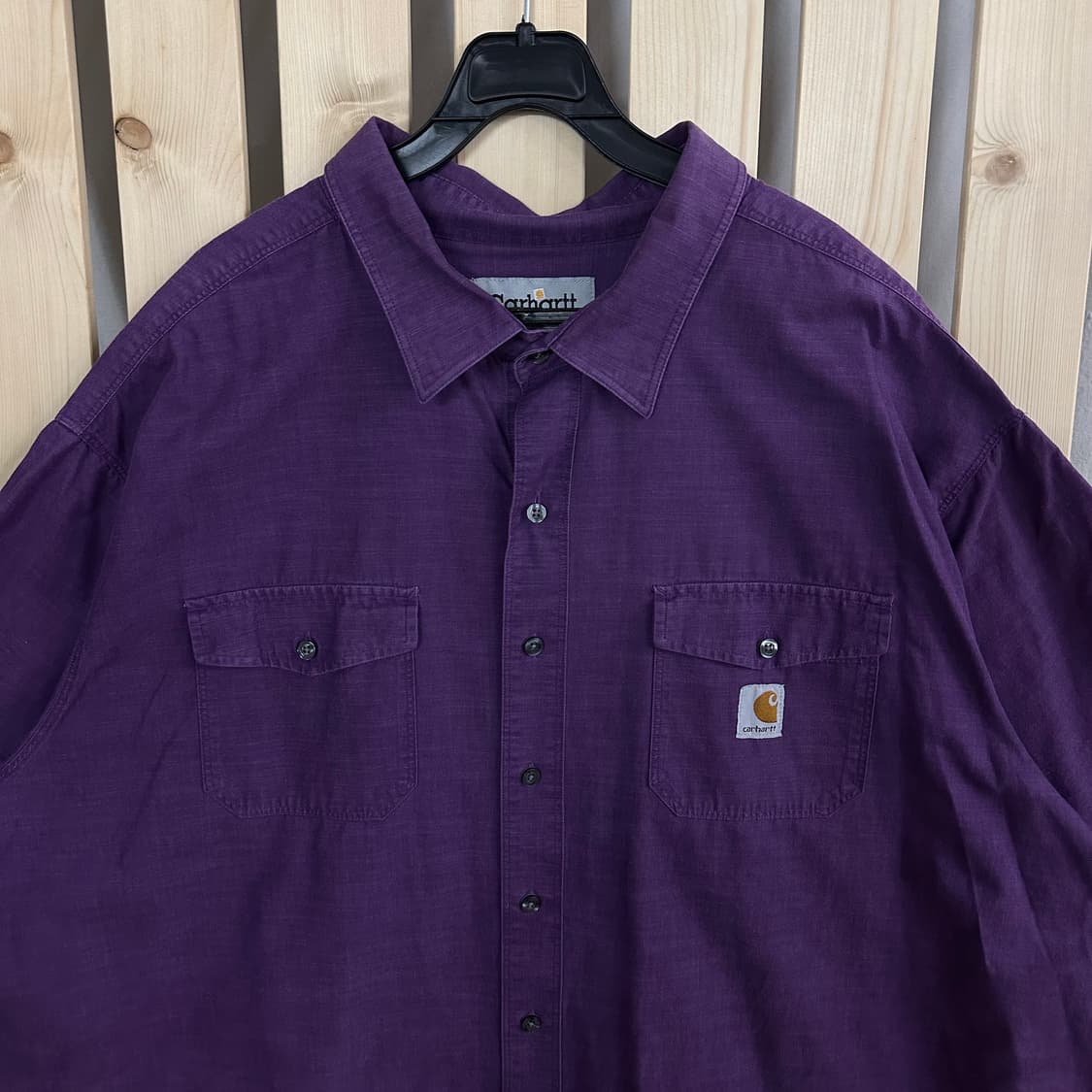 (2XL) 칼하트 포켓 퍼플 반팔 셔츠 상품이미지3