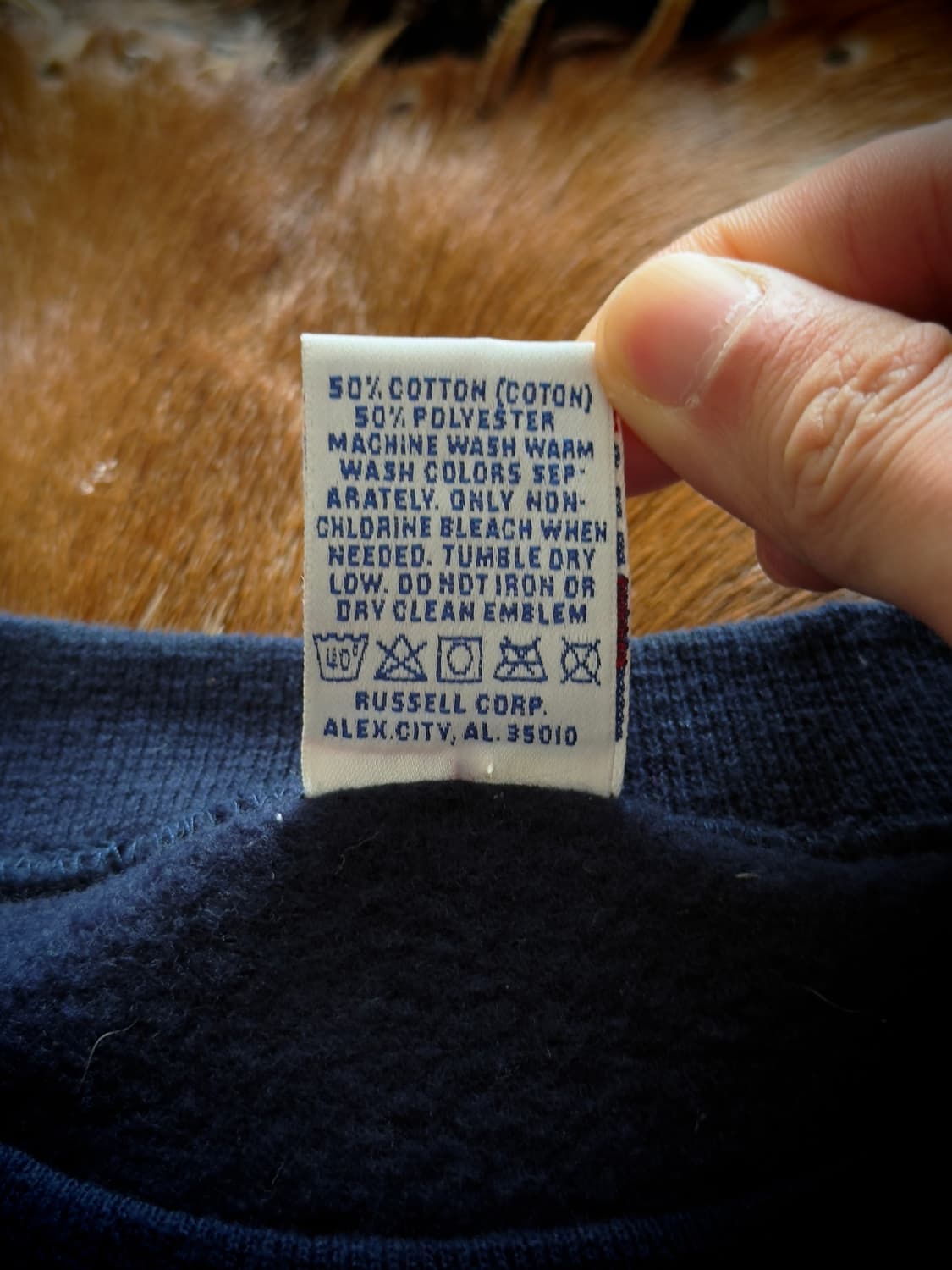 90S USA Russell Navy Sweatshirt 상품이미지8