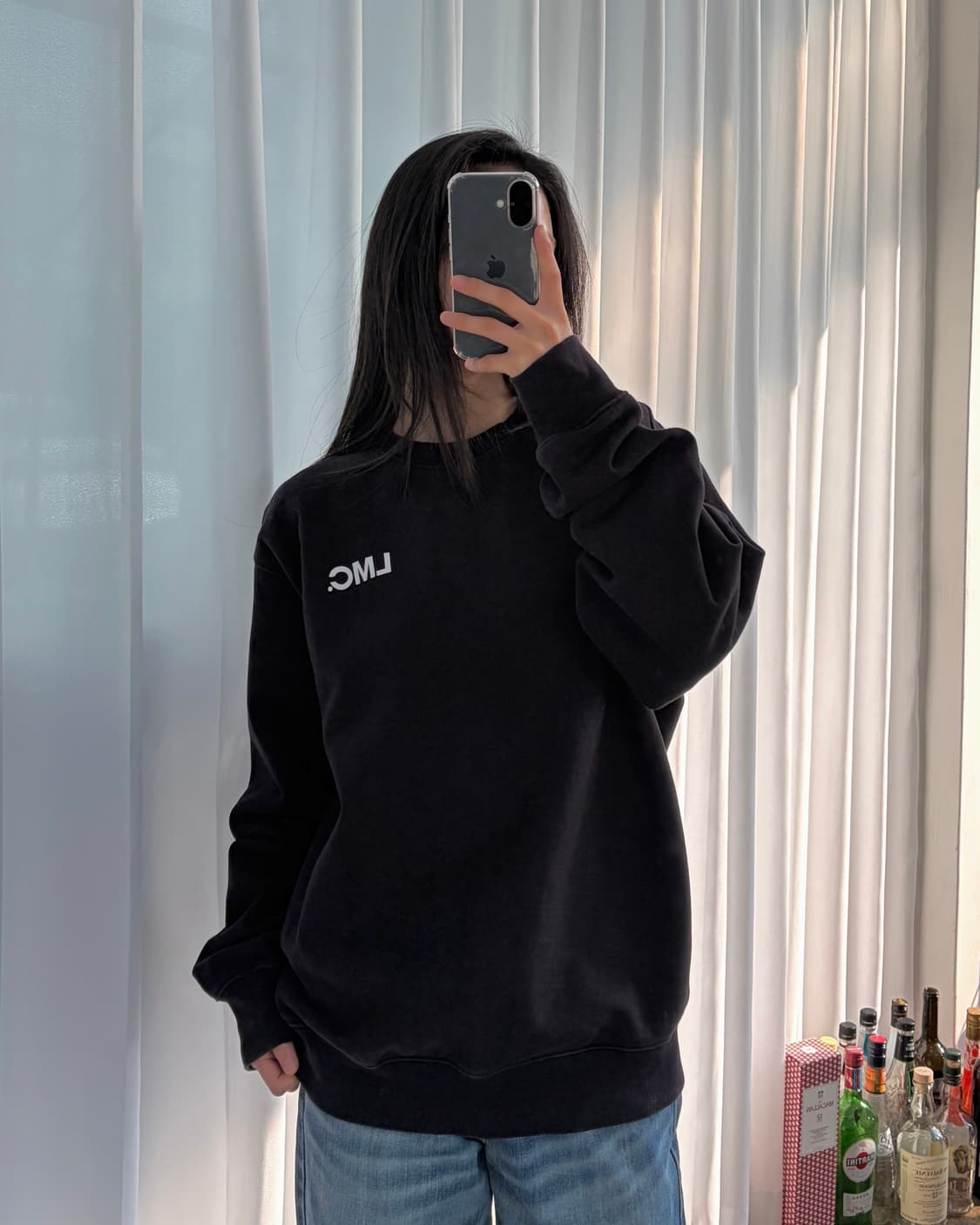 [M]LMC 엘엠씨 빅로고 블랙 맨투맨 상품이미지1