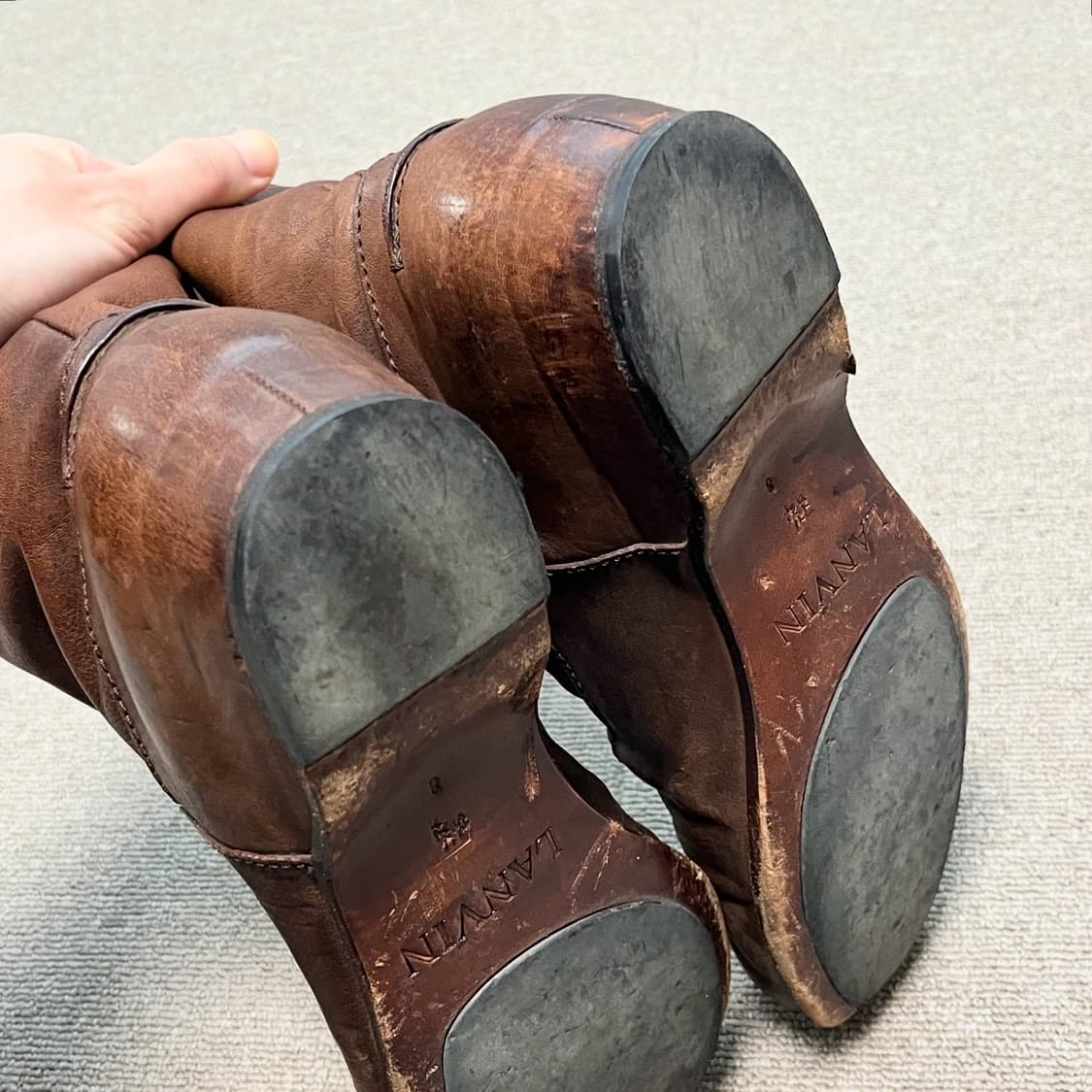 랑방 브라운 레더 숏부츠 상품이미지6