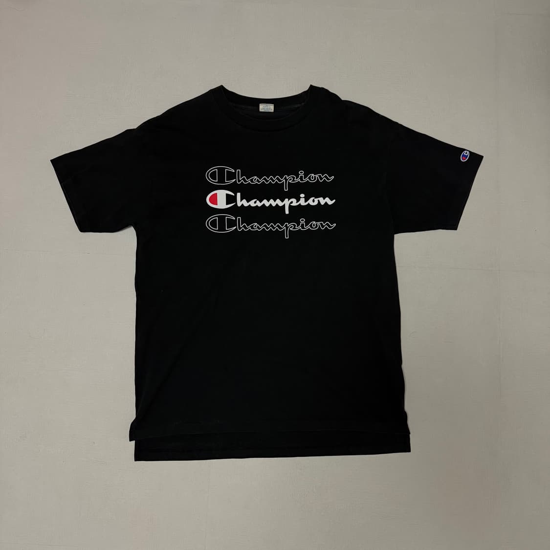 챔피온 검정 티셔츠 L 상품이미지1