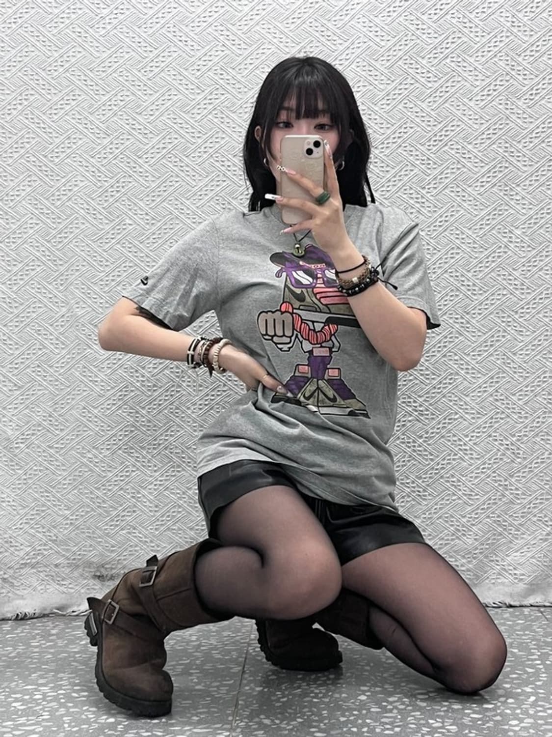 나이키 빈티지 스트릿 키치 카툰 프린팅 반팔티 S C11395 상품이미지1