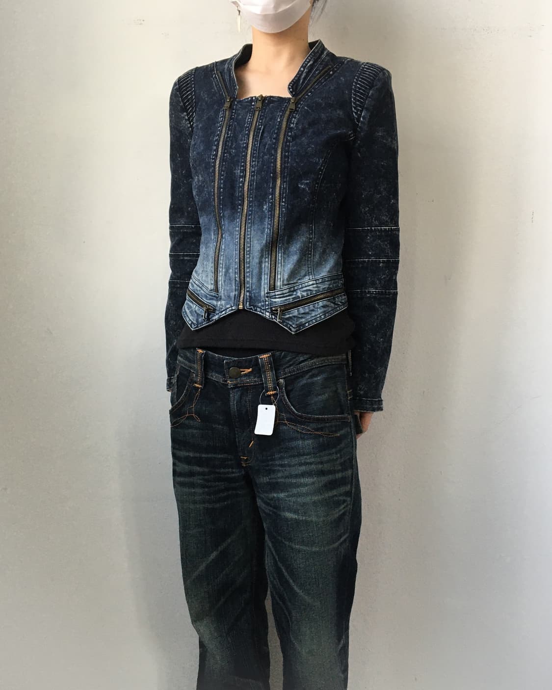 Washing denim rider jacket 상품이미지5