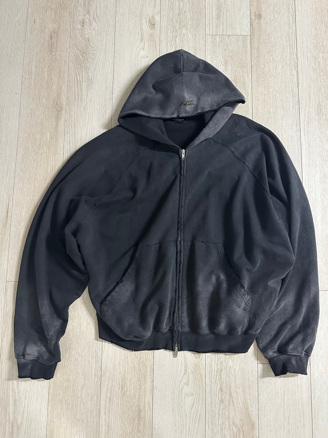 [2] 파아카이브 파프롬왓 워시드 후드 집업 블랙 상품이미지2