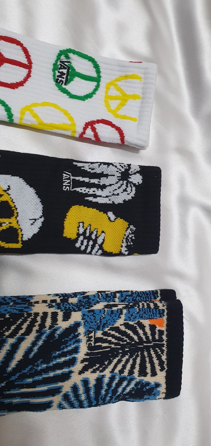 화이트 블랙 블루 반스 도트 해골 야자수 나무잎 양말 상품이미지8