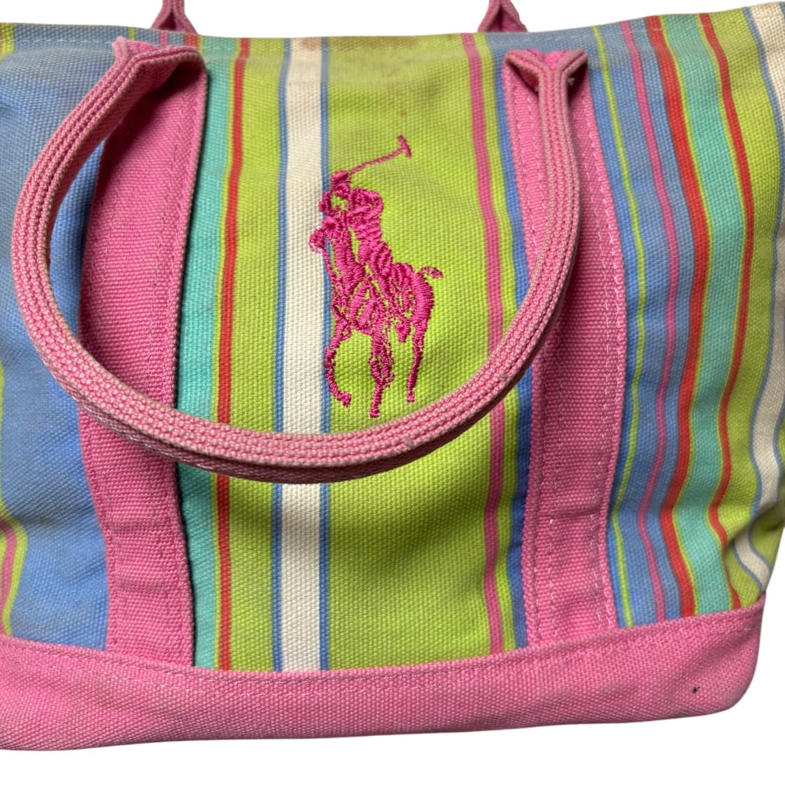 폴로 랄프로렌 빅포니 스트라이프 코튼 토트백 상품이미지2