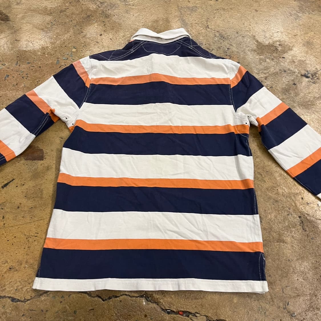 폴로 랄프로렌 스트라이프 검흰 오렌지 블랙 화이트 카라 긴팔티셔츠 상품이미지4