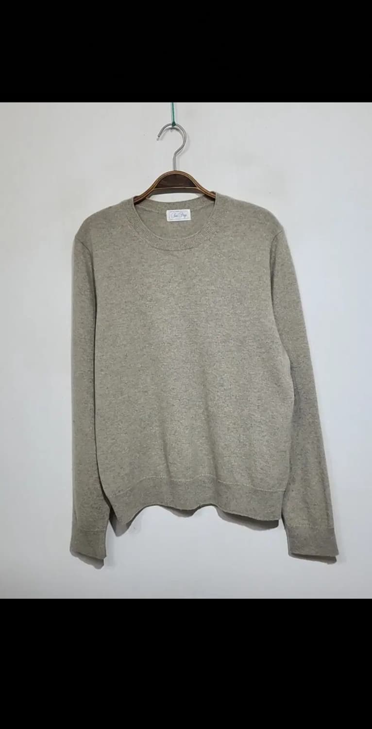 (L) 캐시미어 니트 라운드 무지 스웨터 솔리드  상품이미지1