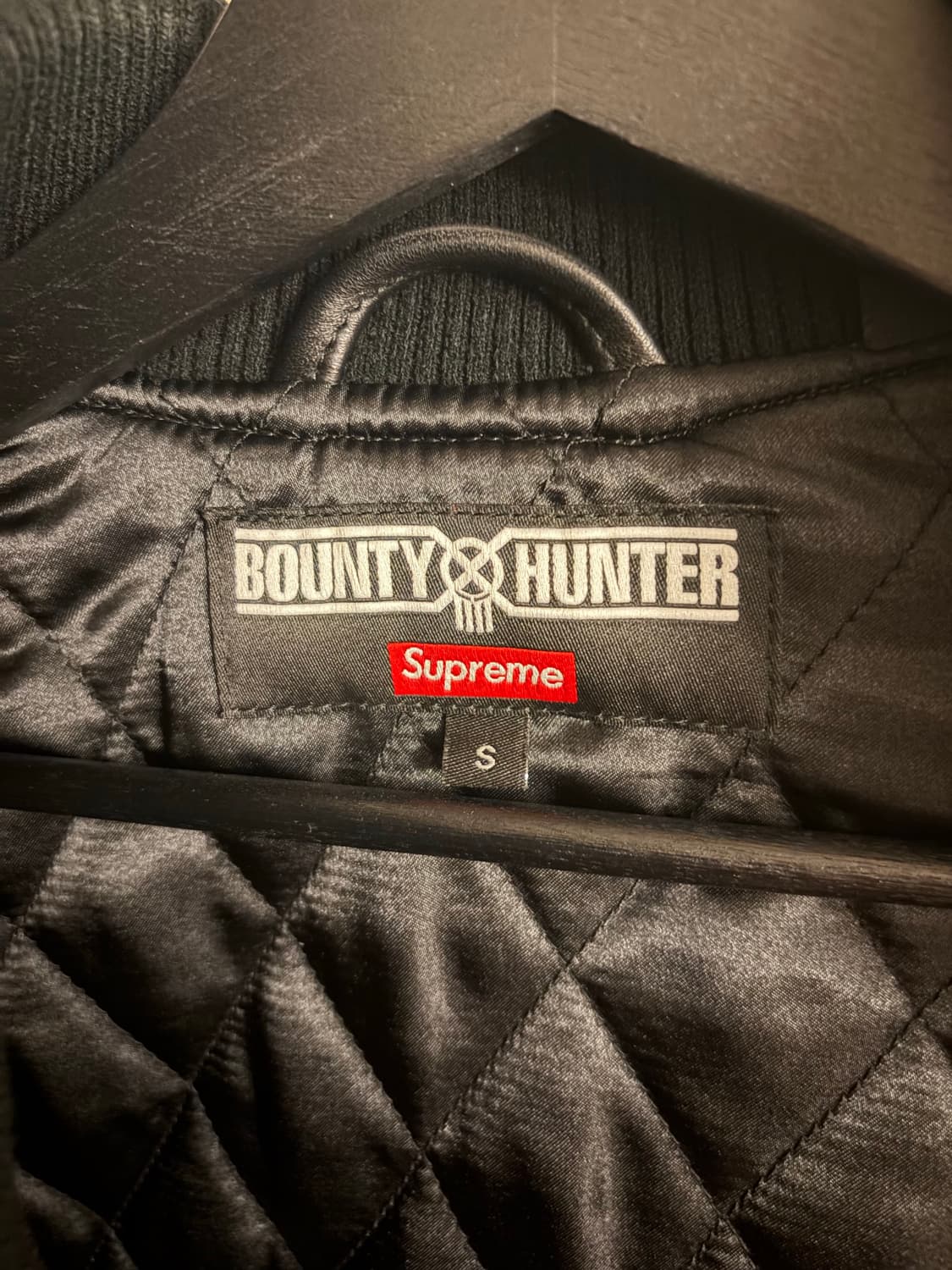 슈프림X바운티헌터 바시티자켓 블랙 S 상품이미지3