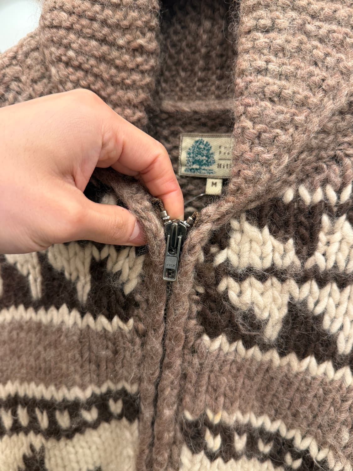 Vtg 빈티지 헤비울 코위찬 니트 집업 상품이미지4