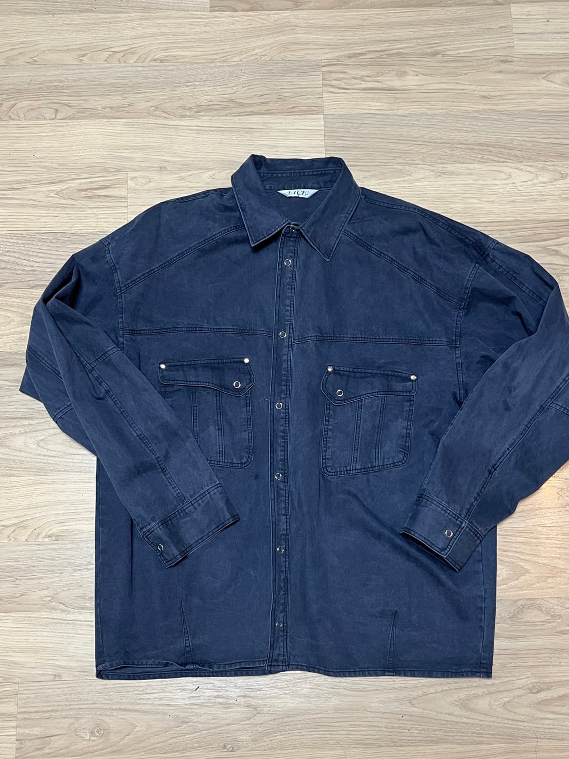 ETCE 헤링본 워싱 포켓 셔츠 L 상품이미지1