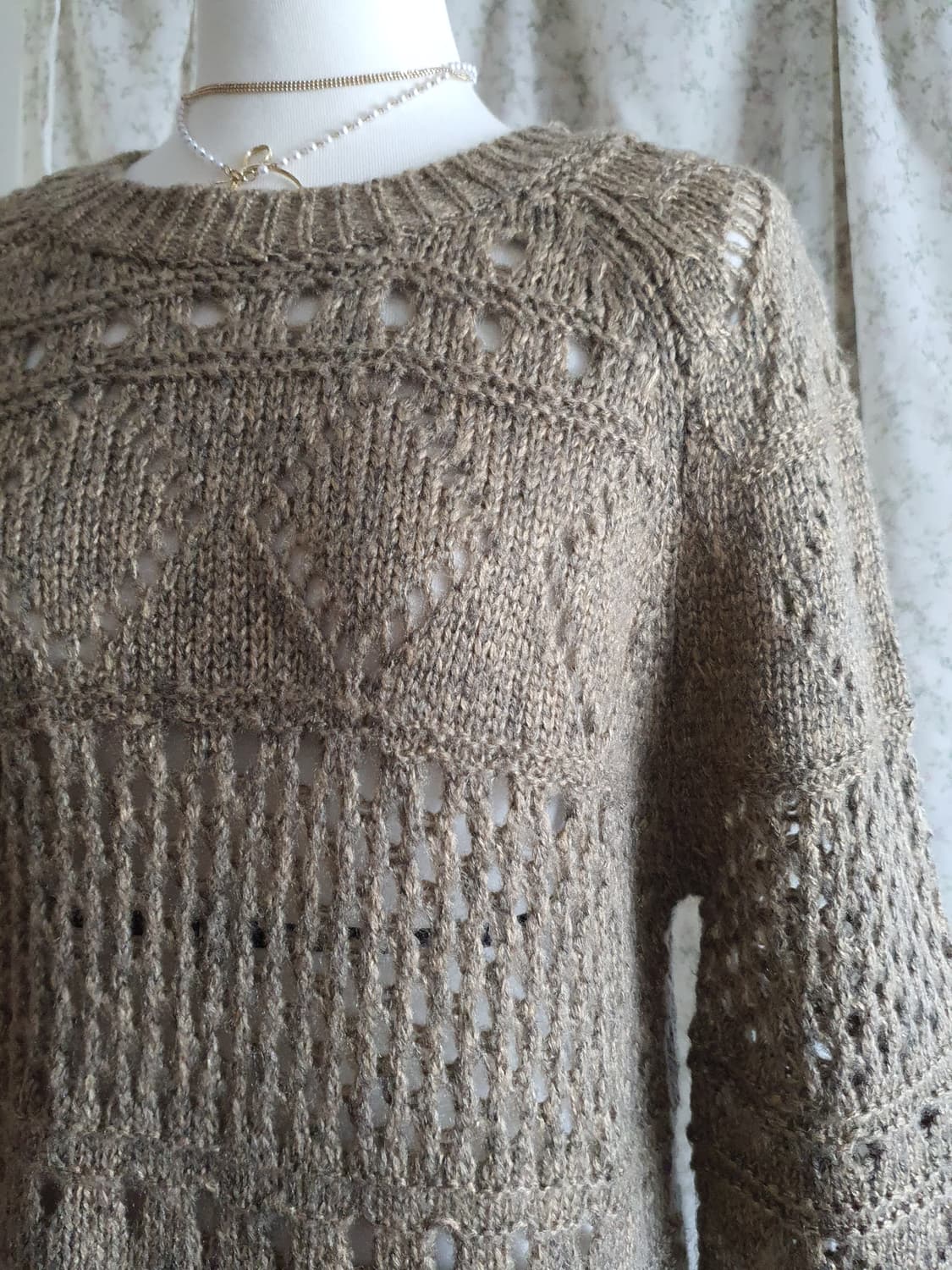 [모리걸] 니트 원피스 브라운 펀칭 5부 상품이미지2