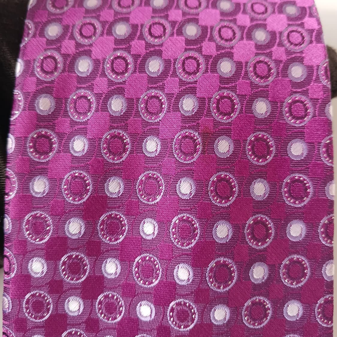 피에르 발망 실크 퍼플 기하 패턴 넥타이 9.3cm A+등급 A19703 상품이미지9