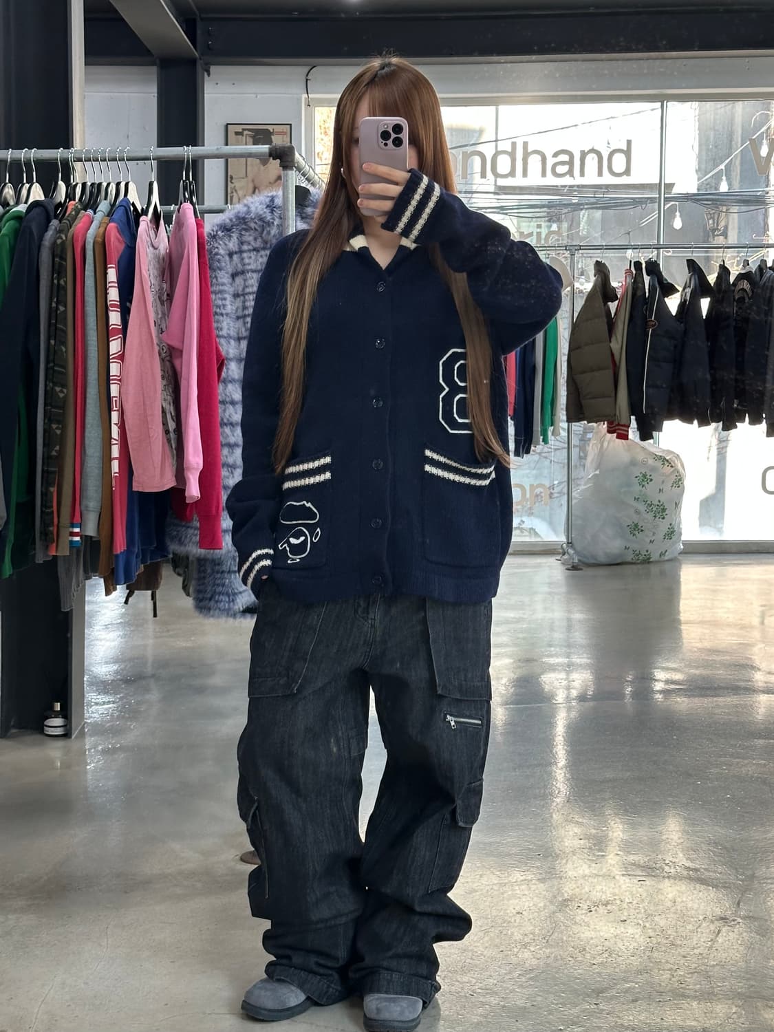 베이프 Gorilla Wool 사루자수 패치울니트가디건 상품이미지4