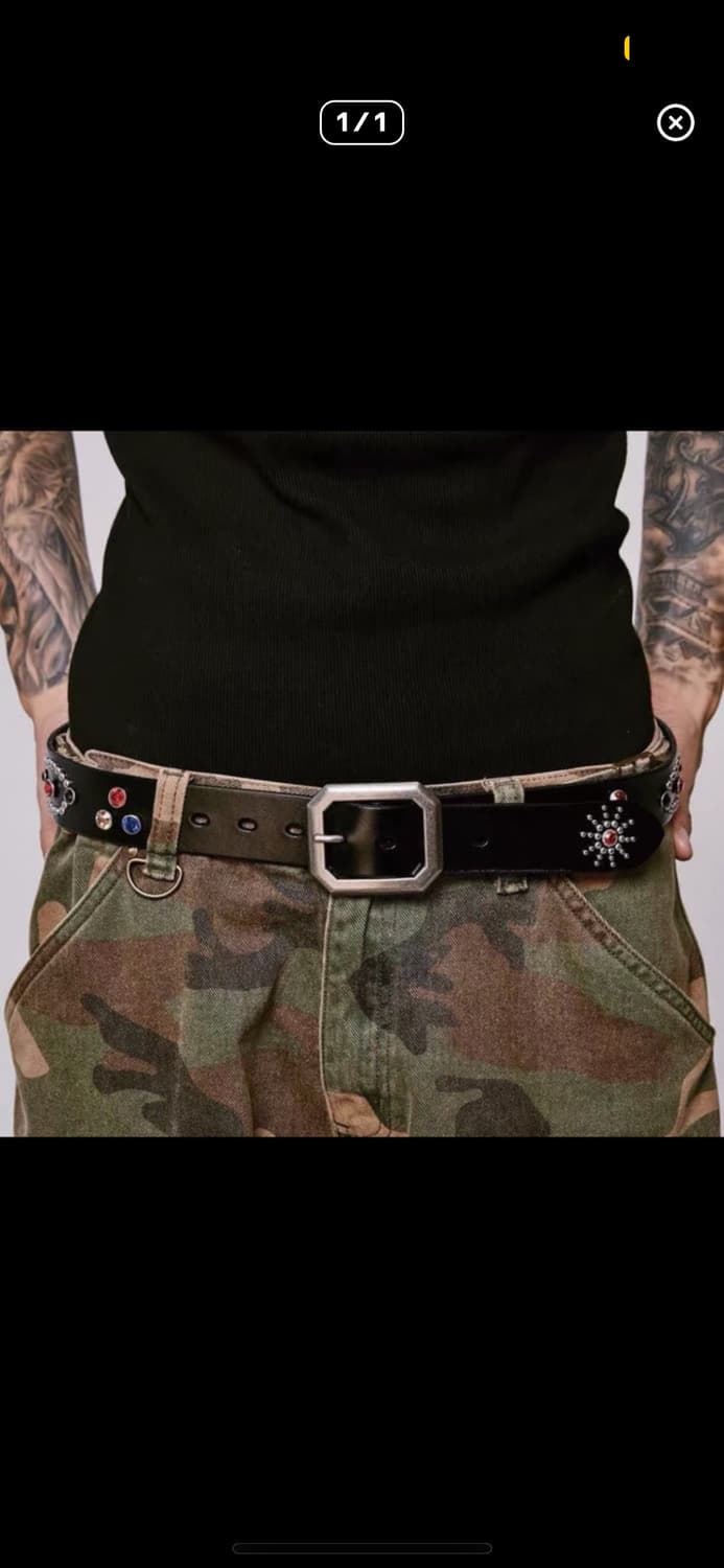 Vintage stud letter belt 상품이미지1