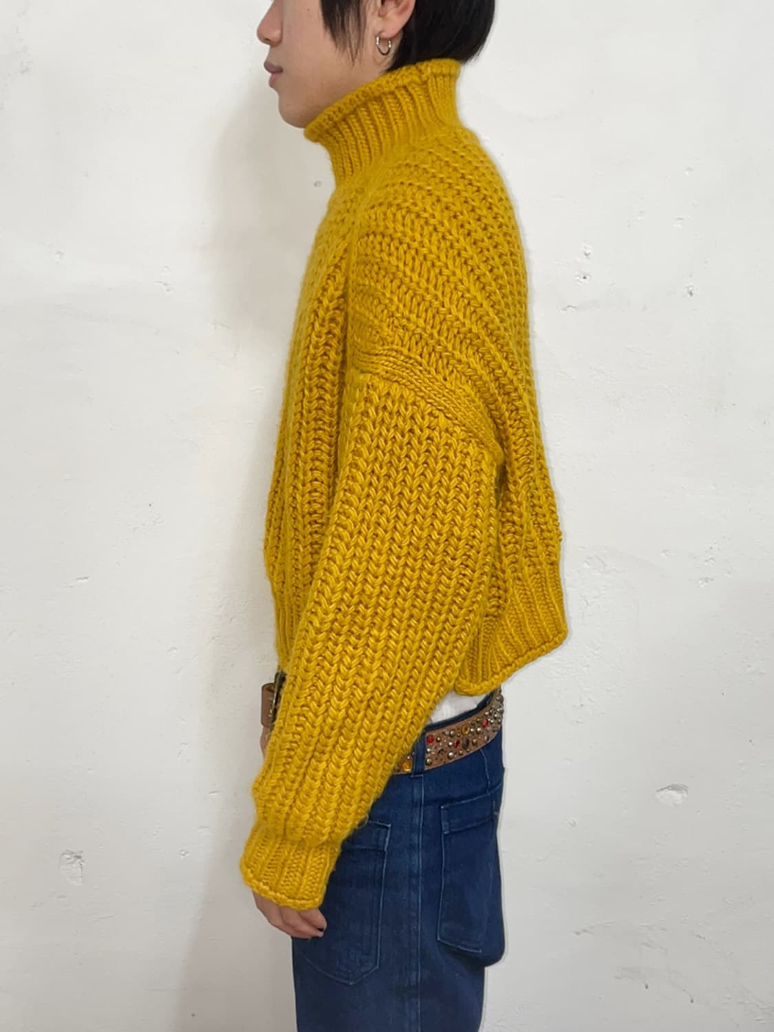 Yellow cropped turtleneck 상품이미지3