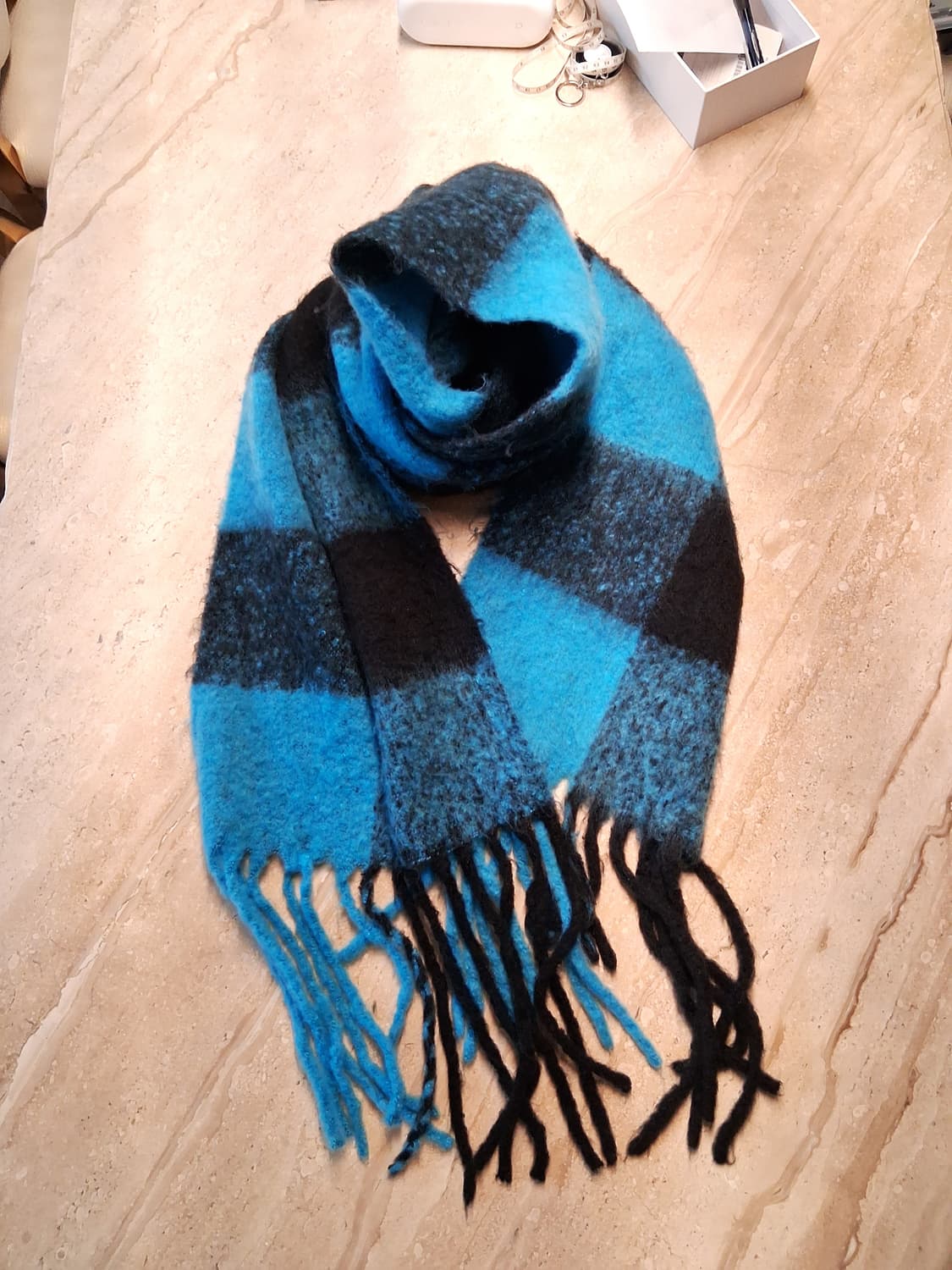 블루 체크 머플러 / 목도리 (새상품) 상품이미지6