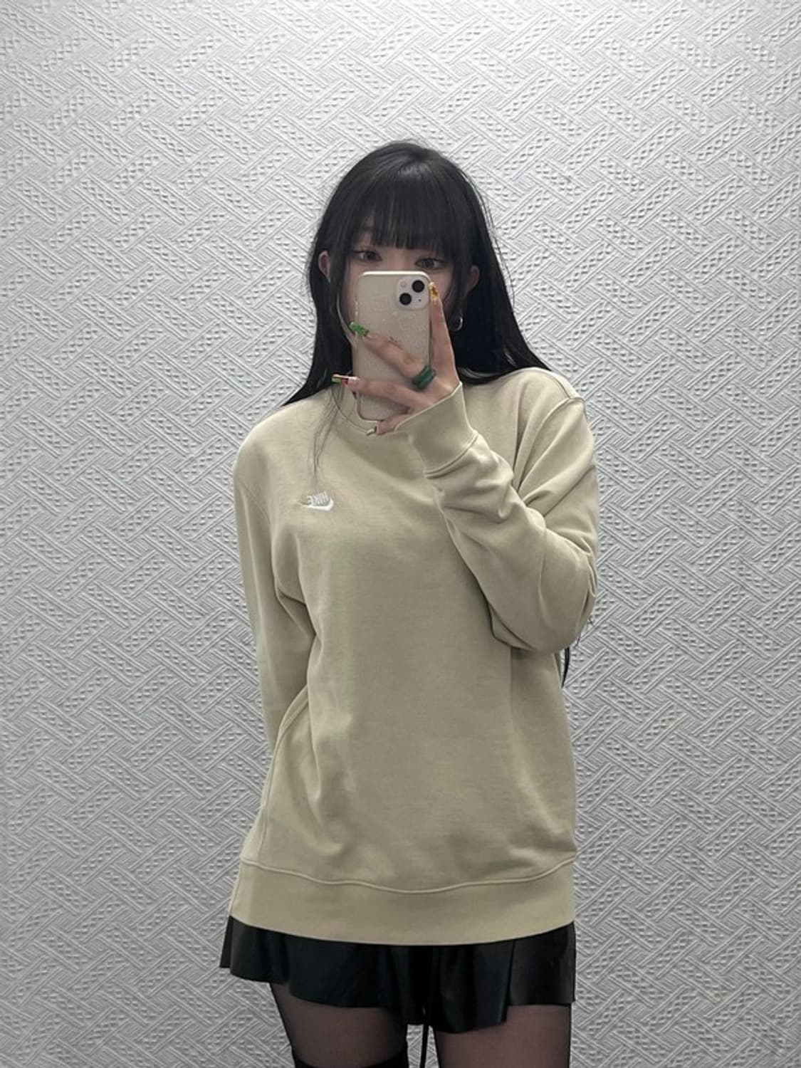 나이키 NSW 클럽 프렌치 테리 크루 오트밀 맨투맨 L C09533 상품이미지1