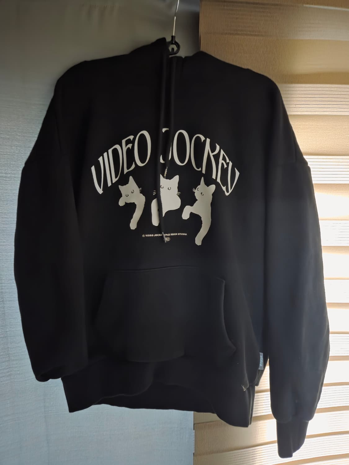 만원 급처! 비디오자키 냥냥냥 후디 기모 후드티 블랙 상품이미지2