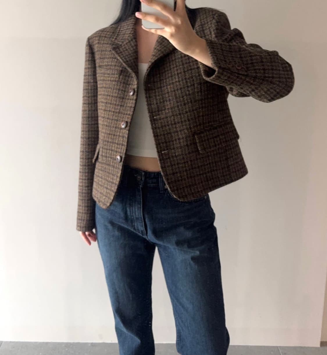 택O)노멜렛 카밀라해리스 트위드 자켓 킨더살몬 낫띵리튼 루에브르 상품이미지1