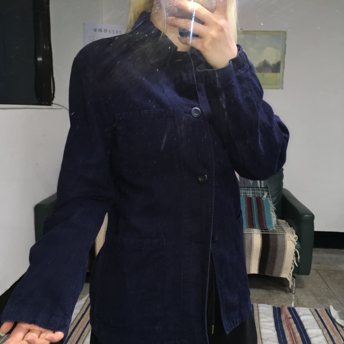 투티/0331 JPN 빈티지 도쿄 스타일 네이비 셔츠 일본 긴팔 상품이미지2