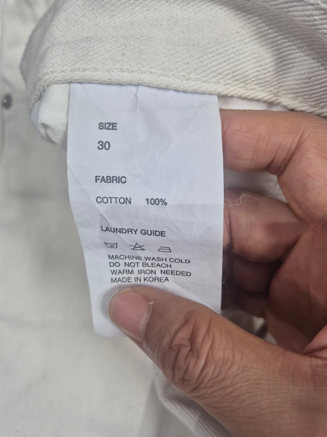 크림색 세미와이드 데님 30인치(이쁨) 상품이미지7