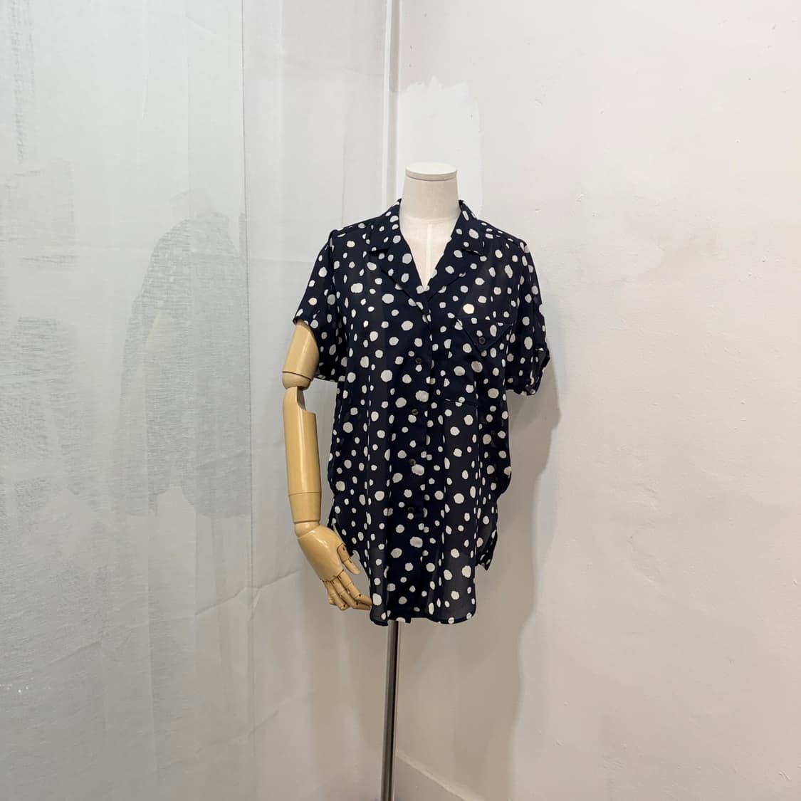 일본빈티지 도트 땡땡이 여름블라우스 썸머 3520 상품이미지1