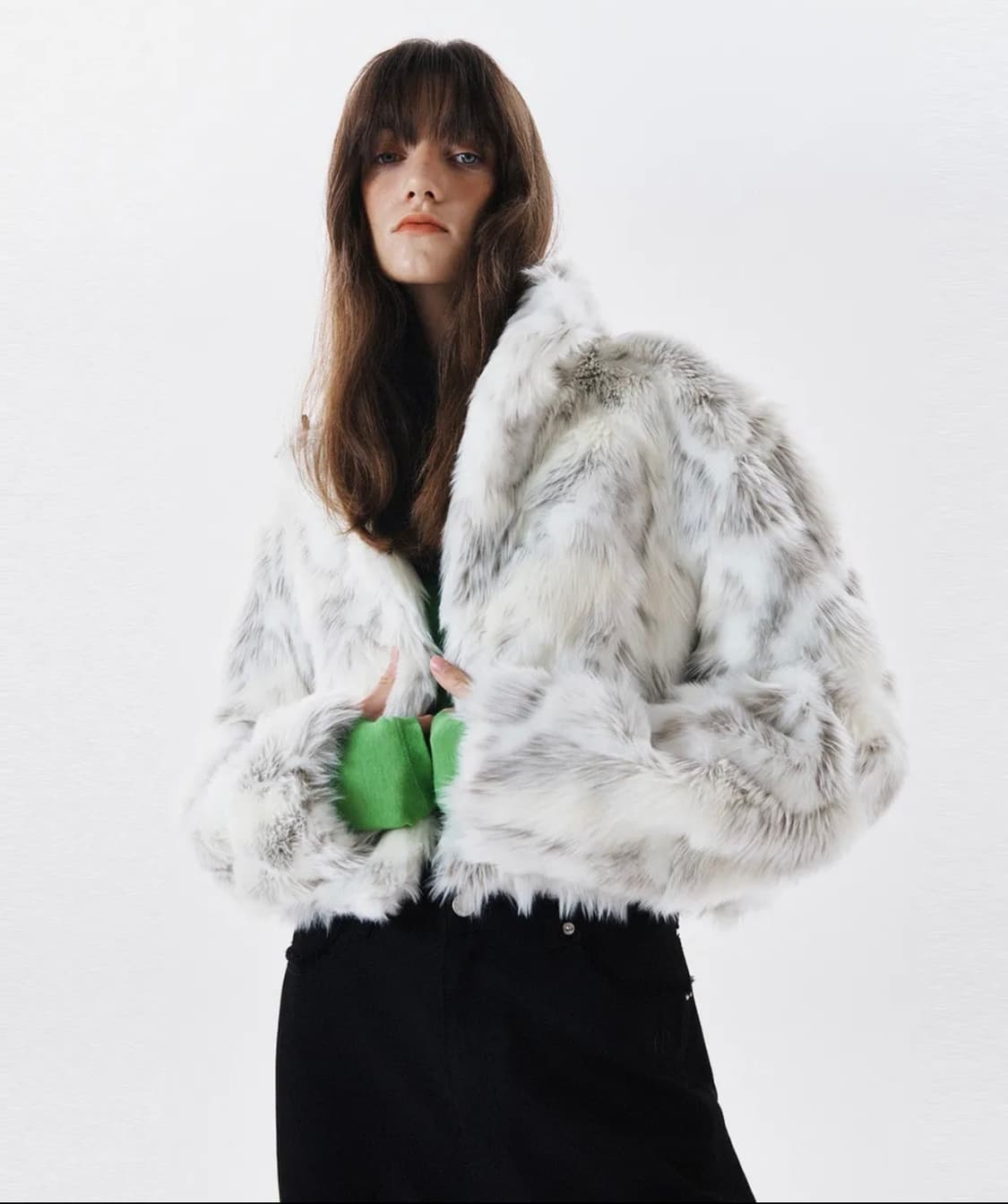 커렌트 크롭 퍼 자켓 상품이미지1