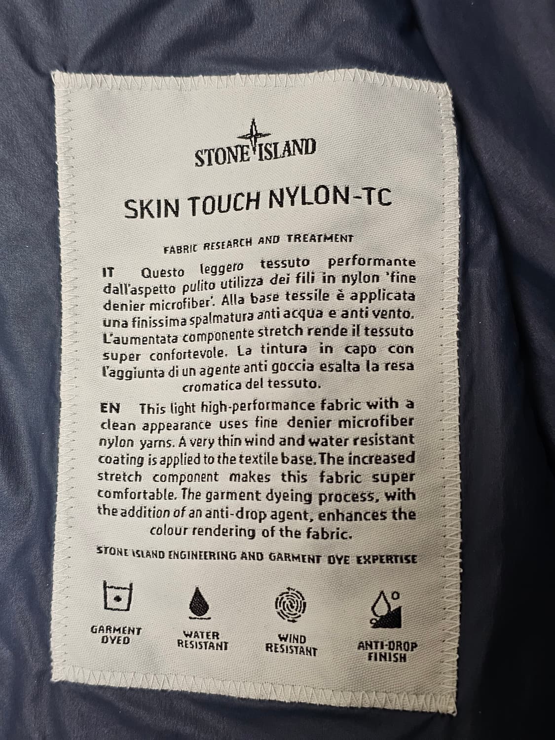 스톤아일랜드 SKIN TOUCH NYLON-TC 자켓 상품이미지7