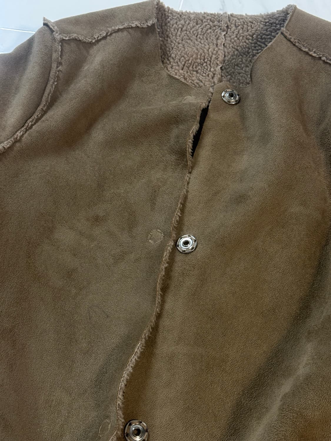 h&m 리버시블 무스탕 플리스 하프코트  상품이미지3