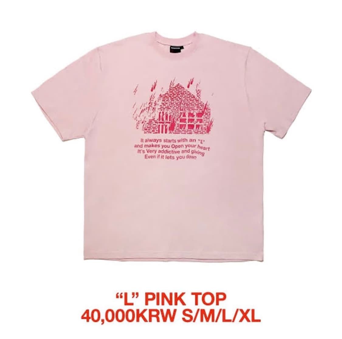더발룬티어스 L pink top 티셔츠 m 상품이미지1