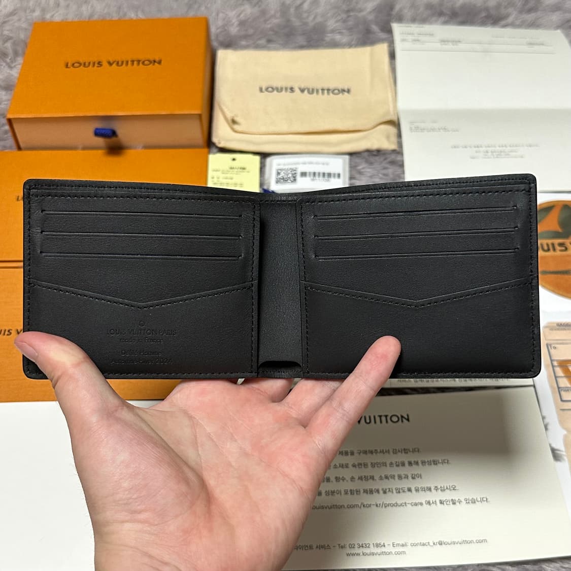 [풀구성] 루이비통 브러시드 모노그램 카우하이드 슬렌더 월릿 반지갑 상품이미지3