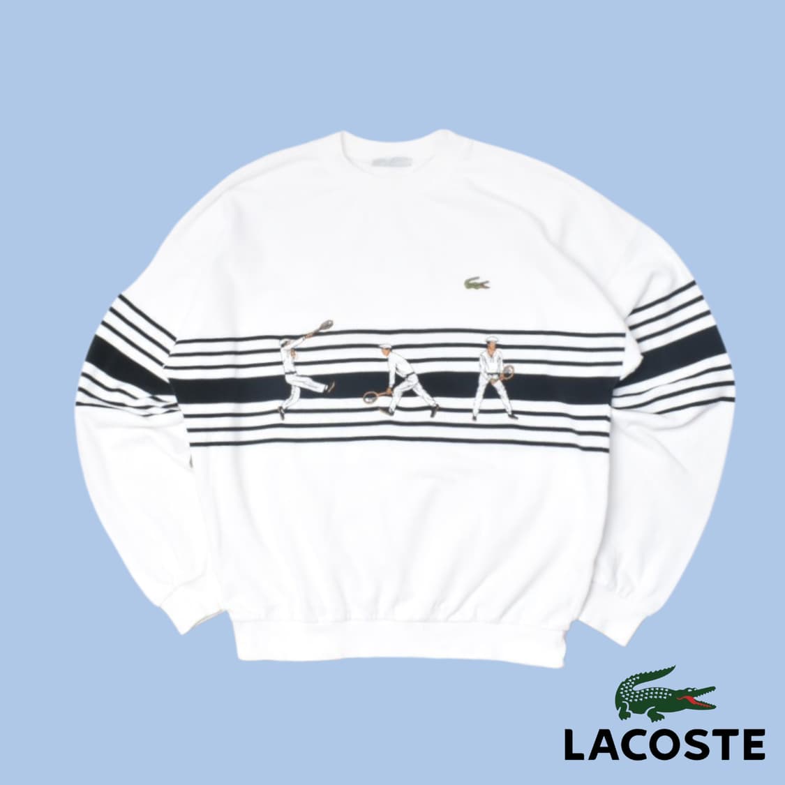 90s 라코스테 라운드넥 코튼 니트 3 상품이미지1