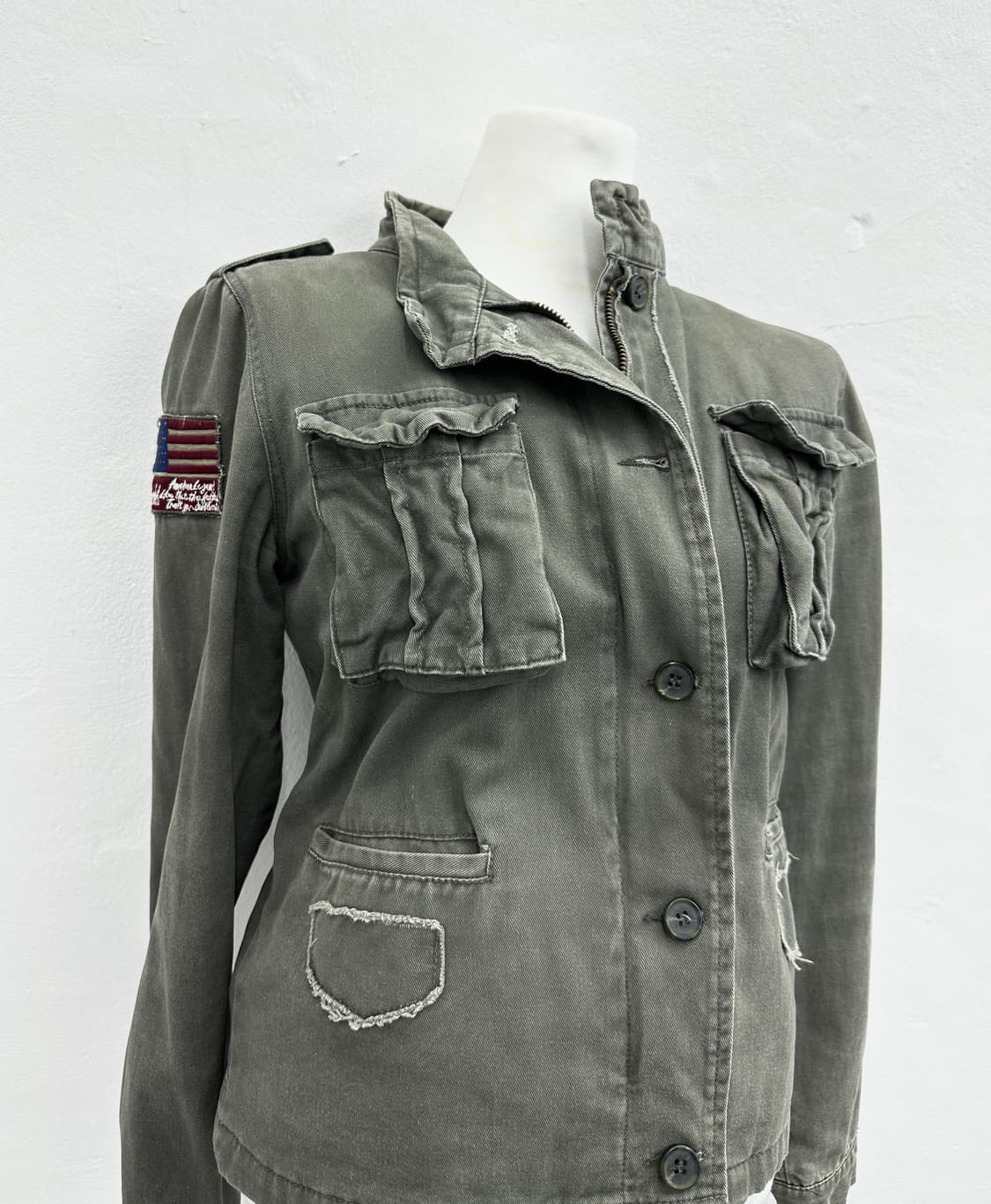 Vintage khaki flag patch jacket 상품이미지3