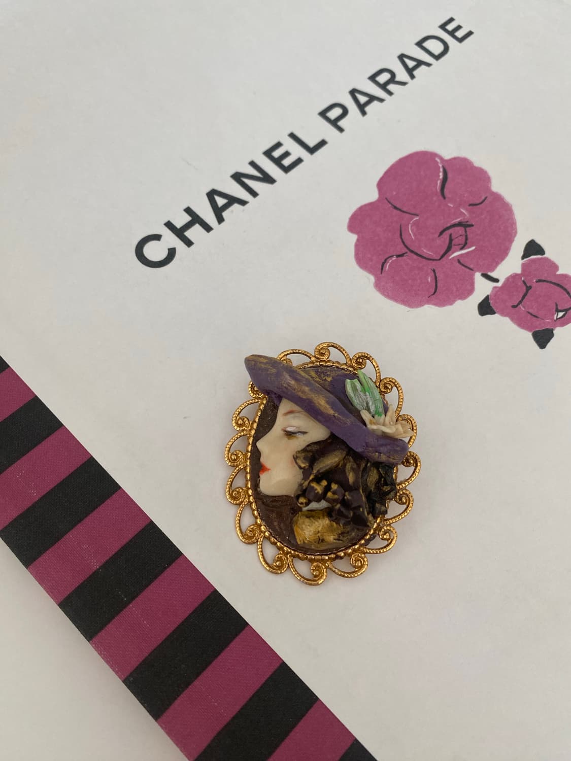 빈티지 레이디 카메오 까메오 브로치 상품이미지1