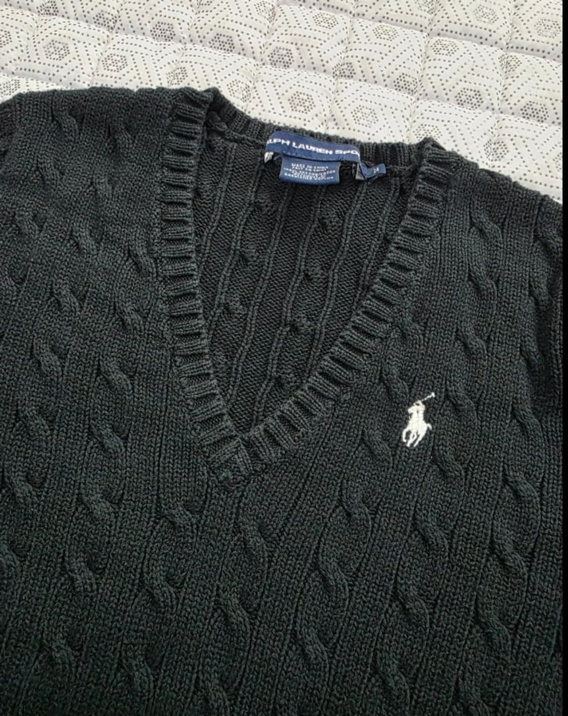 폴로 V넥 꽈배기 니트 ~55 상품이미지4