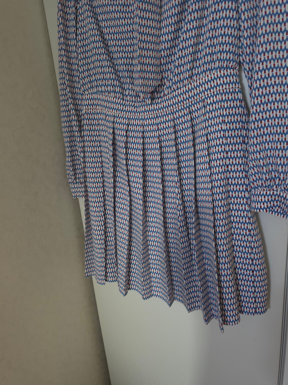 앤디앤뎁 블루 패턴 리본 플리츠 원피스 상품이미지3