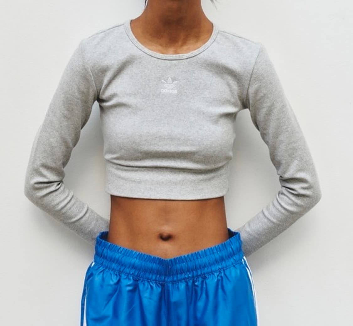 아디다스 딱붙핏 여성 에센셜 립 긴팔티 그레이 M 상품이미지4