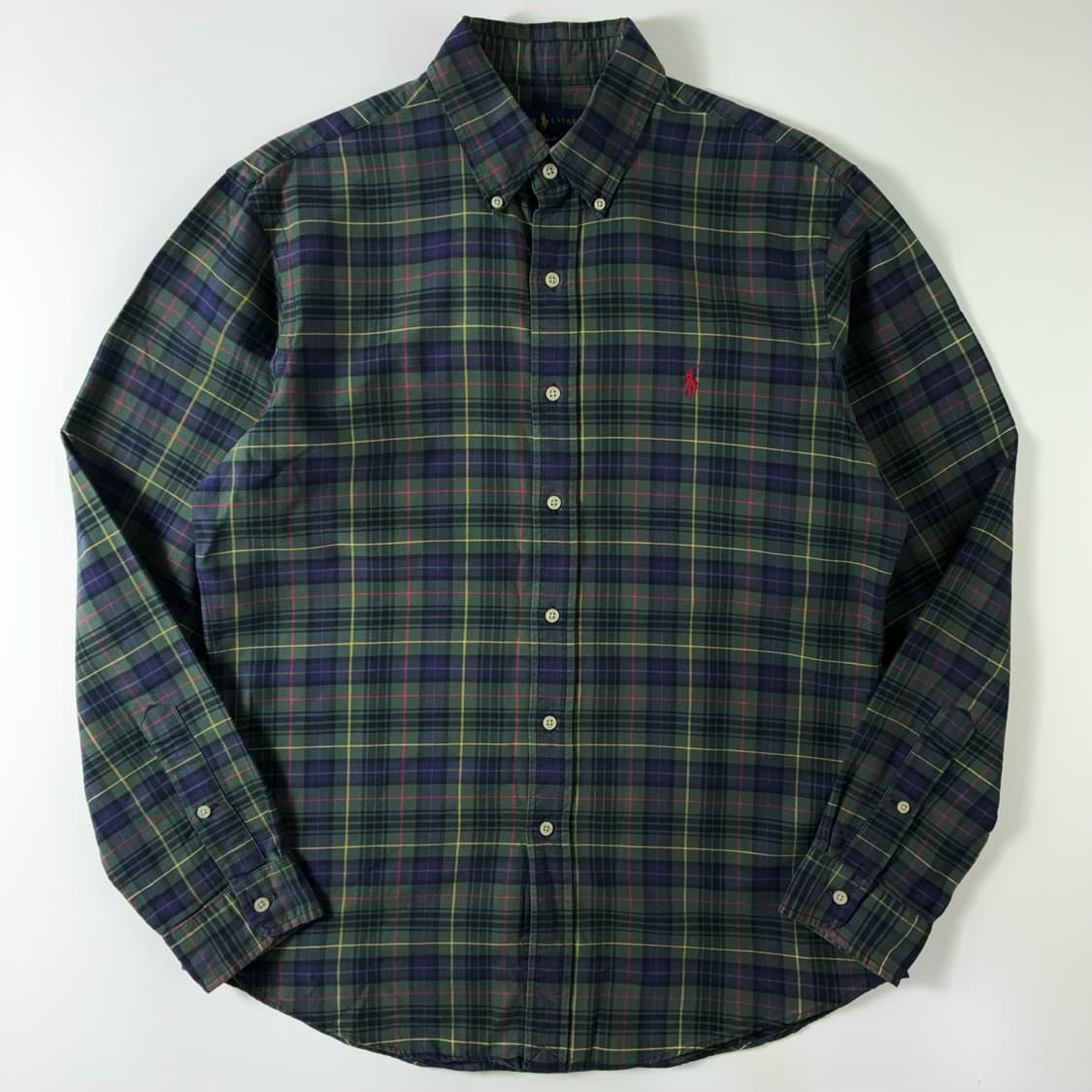 Polo  폴로 랄프로렌 자수 코튼 그린 타탄체크 셔츠 상품이미지1