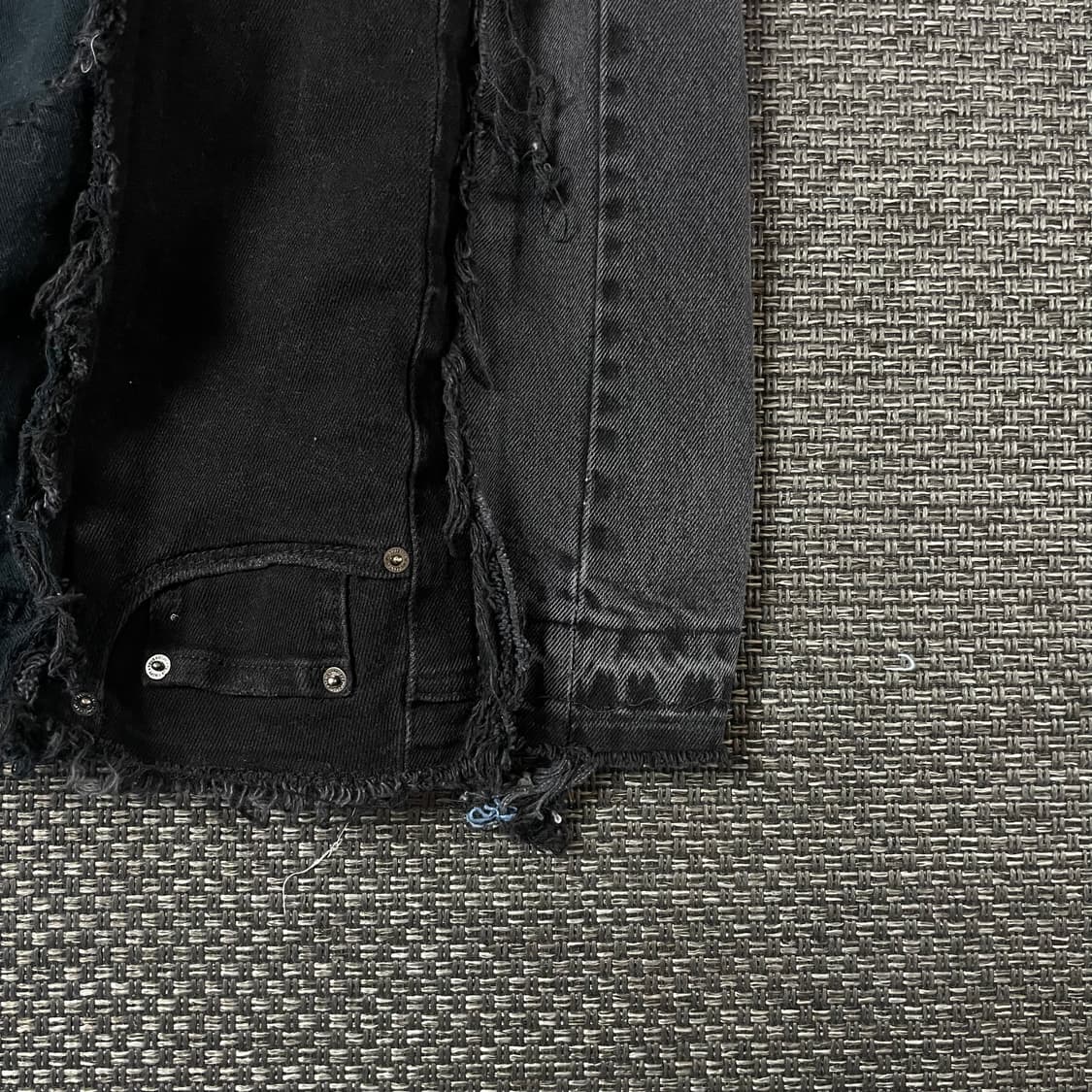 (31) 랭글러 흑청 빈티지 핀턱 데미지 커스텀 데님 팬츠 상품이미지4