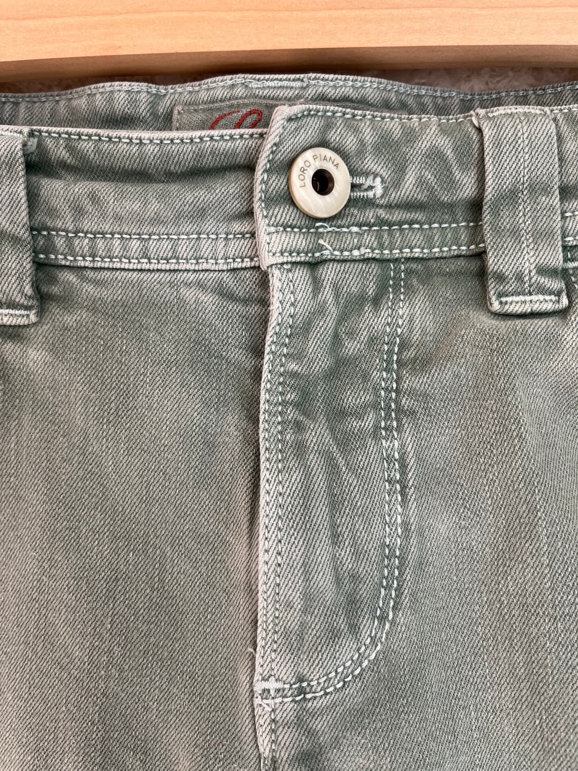 로로피아나 남성 올리브색 데님 바지 32사이즈 정품 상품이미지2