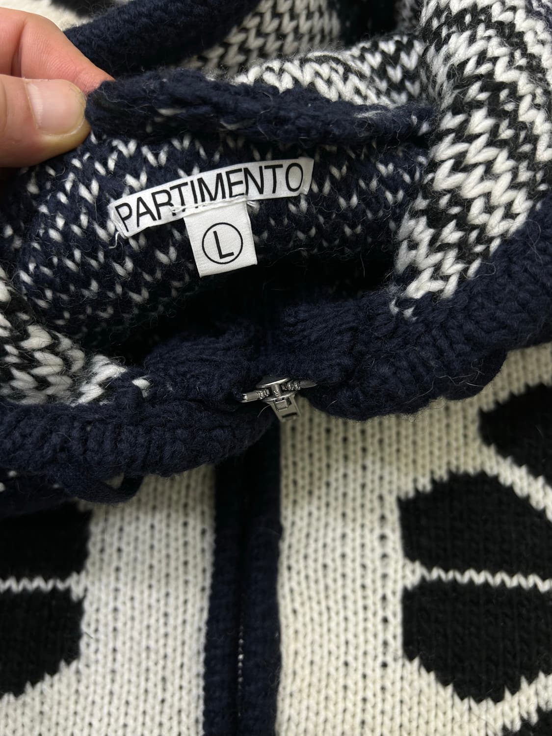 [L]파르티멘토 울 니트 코위찬 후드자켓/네이비 상품이미지6