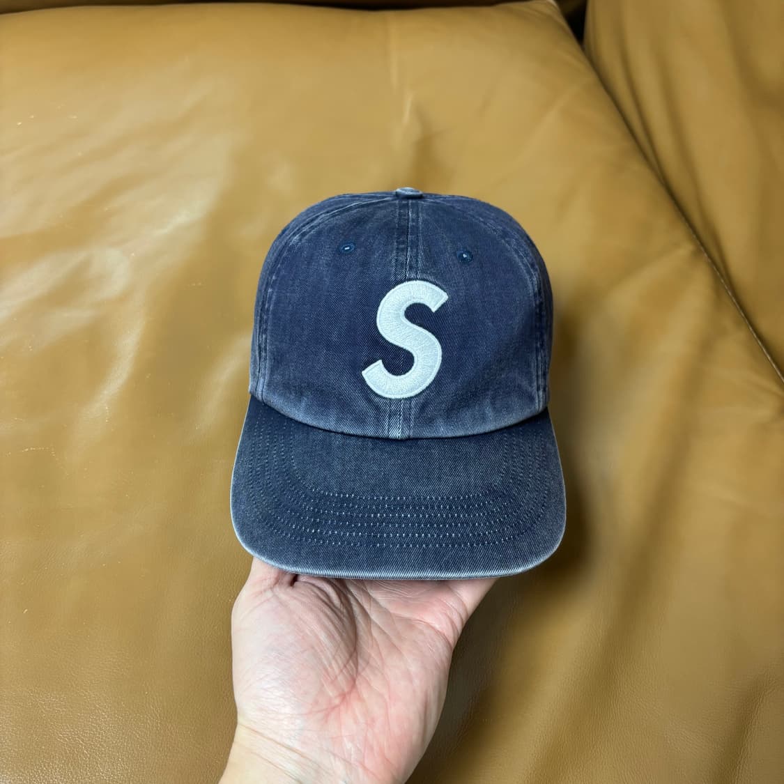 슈프림 S로고 6패널 볼캡 모자 23FW 피그먼트 네이비 상품이미지2