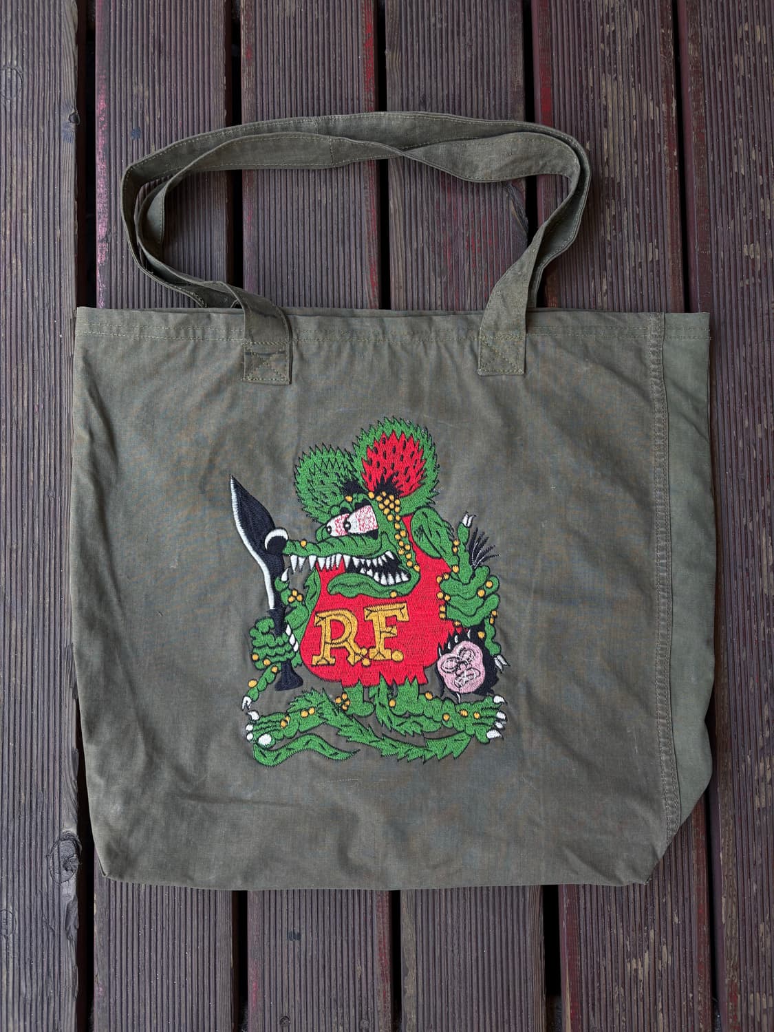 Rat Fink 랫핑크 자수 토트백 상품이미지1