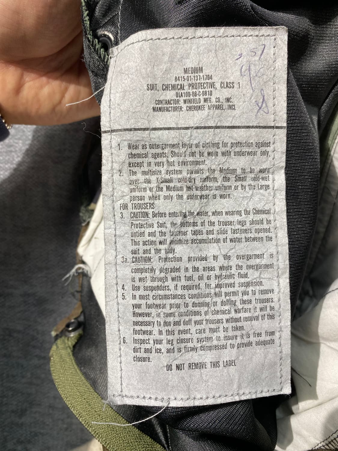 [US M] 80s U.S.ARMY 미군 케미컬 프로텍티브 카고팬츠 상품이미지9